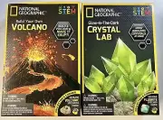 NATIONAL GEOGRAPHIC Crystal Growing Lab And Volcano Kits - New
