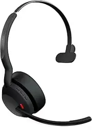 [Jabra] Evolve2 55 Wireless Mono Headset - Active Noise Cancelling - UC Cert - USB A Booster - On Ear Bluetooth Headphones with Noise Canc Boom Mic + ClearVoice for Crystal Clear Calls - 18hr Music Time