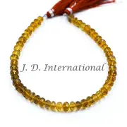 Natural Beer Quartz gemstone Micro Faceted Rondelle 5.5-6 mm Beads Strand 8 inch