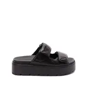 [Prada] Prada Padded Leather Sandals 41 IT BLACK