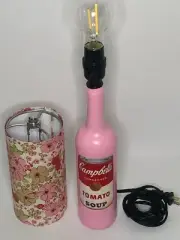 Quirky Decoupage Warhol-inspired Wine Bottle Lamp with Custom Shade