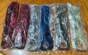 6 Packs Jig Skirt Metallic Tinsel Flash Fly Tying Material Jig Spinnerbait