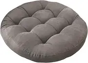 Floor Pillow, Round Seat Cushion, Floor Cushion Seating for Adults Kids, Tufted Corduroy Floor Cushions for Living Room Tatami (Grey)