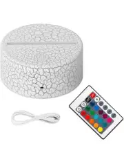 3D Night LED Light Lamp Base Remote Control USB Cable