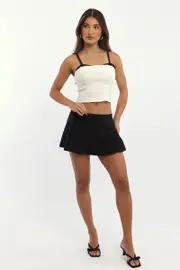 Black Pleated Skort Skirt - Size 16XL, Women's Skort
