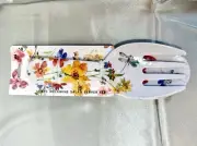 NEW Set Of Brightly Flowered Melamine Salad Serving Spoon & Fork