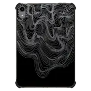 iPad mini (6th gen) iPad Impact Case WOBBLE 2 IPAD, BLACK & WHITE MINIMALIST LINES OCEAN WAVES ORGANIC FLOW ABSTRACT ILLUSTRATION