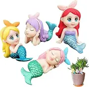 Mermaid Fish Tank Decorations – Mini Resin Figurines, Desktop Aquarium Ornaments | Realistic -Themed Statues, Safe Underwater Sculptures for Freshwater, Betta Tank, Home, Craft Display