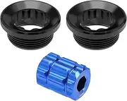 ECSiNG 2PCS Bicycle Crank Adjusting Caps with Tool Compatible Wtih Shimano Deore/XT/SLX/XTR105/UT/DA M20 Crankset Cover Screws Nuts Crankcover Bolt