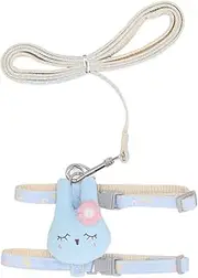 Dog Walking Harness Leash Adjustable Comfortable Puppy Pet Harness Leash for Small Medium Dog Outdoor Activities (Blue)