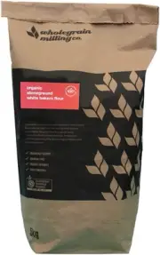 Wholegrain Milling Co Organic Stoneground White Bakers Flour, 5KG