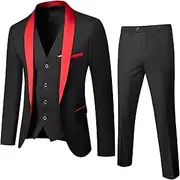 [Maiyifu-GJ] Men's 3 Piece Slim Fit Suit Set One Button Blazer Jacket Vest Pants Business Suits Formal Wedding Prom Tuxedo Sets