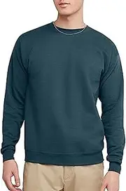 [Hanes] EcoSmart Fleece, Cotton-Blend Pullover, Crewneck Sweatshirt for Men, 1 Or 2 Pack, Metallic Teal - 1 Pack, X-Large