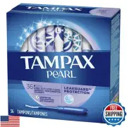 Tampax Pearl Plastic Tampons, Light Absorbency, Unscented, 36 Count (Pack of