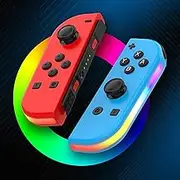 Joy Cons for Switch Controllers, Wireless Replacement for Switch Joycons with RGB LED, Left and Right Controllers Support Sports Dual Vibration, Wake-up, Motion Control, Screenshot (Red and Blue)