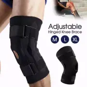 Hinged Knee Brace Adjustable Open Patella Support Swollen Tendon Ligament - M