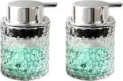 2X Foaming Hand Soap Dispenser, Bathroom Soap Dispenser or Lotion Dispenser for Kitchen,Refillable Clear Glass Dispenser