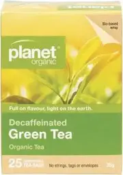 Planet Organic Green Tea – Decaffeinated Herbal Tea Bags 25pk
