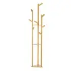 Clothes Rack Airer Coat Stand 9 Hooks Bamboo