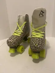 Women’s Roller Skates Leopard Print - High-top Four Wheel Adjustable 39-42