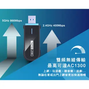 TOTOLINK A1300UB 1300Mbps USB藍芽wifi無線網卡 藍芽接收器 電腦網卡 桌機筆電適用 藍牙