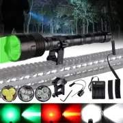 3800LM LED Flashlight Hunting Red Green Light 1-Mode Torch 20mm Rail Scope Mount