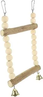 COLLBATH Parrot Swing Wooden Bird Perch Swing Toy for Parrots Parakeets Cockatiels Finches Macaws Enhance Motor Balance Skills Birdcage Decor