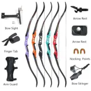 18-50lbs Archery Takedown Competition Athletic Recurve Bow Kit Metal Riser RH