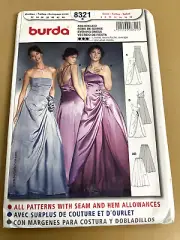 Burda 8321 UNCUT Sewing Pattern, Misses' Evening Dress, Size 6-18