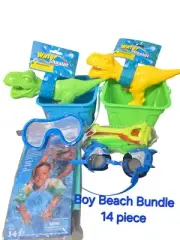 14 pc. Beach Bundle for Boys Ages 2-8 ~ Goggles, Arm Bands, Pool Toys & More NEW