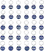 jojofuny 1 Set Luggage Id Tags Keychain Number Labels Round Number Tags Luggage Label Tags Key Ring Blank Keychains Key Number Tags Numbered Key Ring Tags Locker Number Signs Key Tag Metal