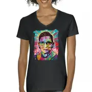Dean Russo Ruth Bader Ginsburg Women's V-Neck T-shirt Pop Culture Icon RBG Tee