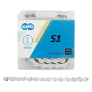 KMC S1 Chain - Single Speed 1/2" x 1/8", 112 Links, White