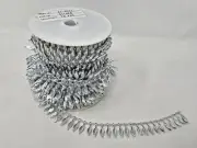 Spool of 10 Yards Silver Leaf 3/4" Drop Beaded Trim Border Icicle Garland 20mm