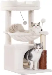 Cat Tree 32 Inches Small Cat Tree for Large Cats Adult Cat Tower with Scratching