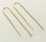 2pcs 14k yellow gold filled box chain ear threader earring ear wrie E56g