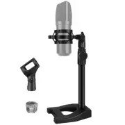Desktop Microphone Stand, Mic Stand Desk Table with Weighted Base Shock Mount...