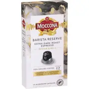Moccona Barista Reserve Coffee Pods Extra Dark Roast Espresso 10 pack