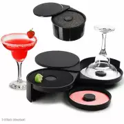 3 Tier Bar Glass Rimmer Margarita Cocktail Sugar Salt Rim Bar Bartender Tool.