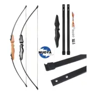 Archery Take Down Straight Bow 30lbs. Wood Handle Fiberglass Limbs Hunt Right