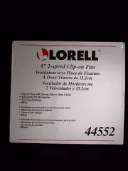 Lorell 6" 2-Speed Clip-On Fan- Factory Sealed (44552)