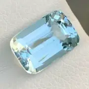 4.25Cts Cushion Shape Aqua Blue Faceted Topaz