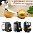 4Pcs Reusable Coffee Capsule Shell Coffee Capsule Pod For Nespresso Vertuoline