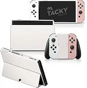 Tacky Design Solid color skin Compatible with Nintendo Switch OLED Skin -Vinyl 3M color blocking Nintendo Switch OLED Stickers set - Switch OLED Skin for Console, Dock, Joy Con - Decal Full Wrap