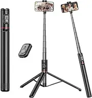 oolong 72" Selfie Stick,Phone Tripod with Wireless Remote Control and Cold Shoe Mount,Tripod Compatible with iPhone and Samsung Android, Travel Tripod for Video/Photo/Vlog