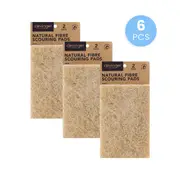 6 Pcs Natural Fibre Scouring Pad