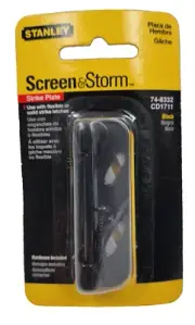 Stanley Screen Storm Door Latch Strike Plate Black Adjustable Steel Replacement
