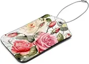 [YTYVAGT] Luggage Tags for Suitcases,Travel Tags for Luggage,Bright Watercolor Flowers Peony,2-Pc
