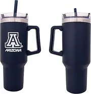 Desert Cactus University of Arizona UA Wildcats Large Insulated Stainless Steel with Handle Lid and Straw Reusable Double Walled Cup Hot and Cold Drinkware Laser Etched (40oz Rally Tumbler)