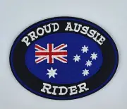 "Proud Aussie Rider" Australia Harley Davidson Biker Iron On Patch Sew Biker